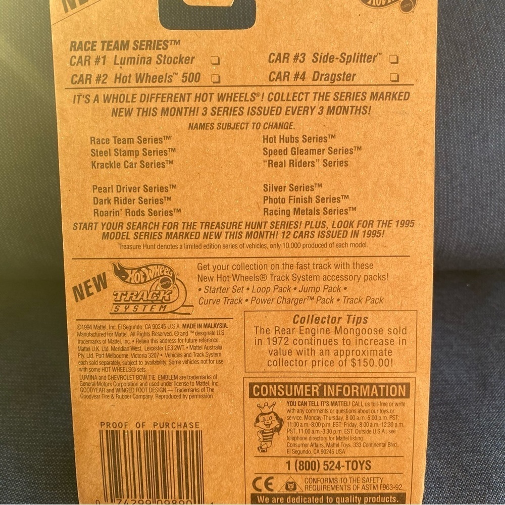 1995 Hot Wheels #275 Race Team Series 1/4 LUMINA STOCKER Blue w/7 Spokes… - Picture 3 of 5